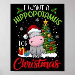 Póster Quiero Un Hipopótamo Para Los Navidades Santa Hipp