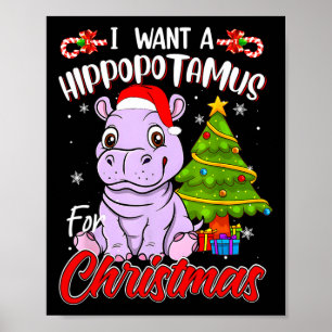 Póster Quiero un hipopótamo para Navidad Hipopótamo