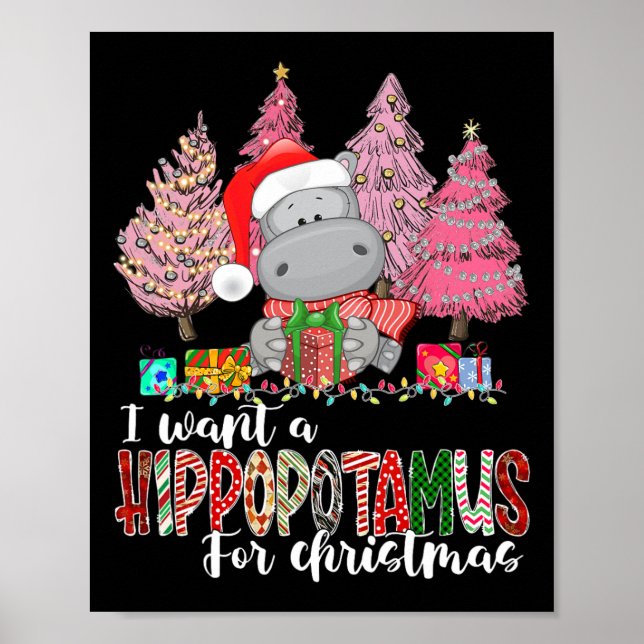 Póster Quiero un hipopótamo para Navidad Hippo Xmas Para (Frente)