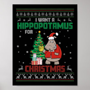 Póster Quiero Un Hipopótamo Para Navidades Cuesta El Cost