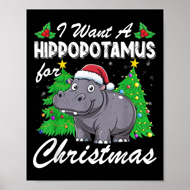 Póster Quiero Un Hiptamus Para Los Navidades, Feliz Chica (Frente)