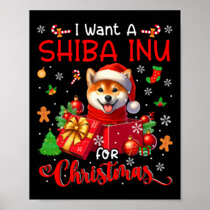 Póster Quiero Un Inu Shiba Para El Propietario De Navidad