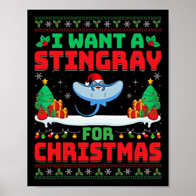 Póster Quiero Un Stingray Para Los Navidades Stingray Lov (Frente)