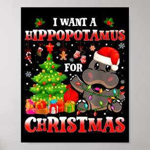 Póster Quiero una Navidad Hiptamus divertida amante de la