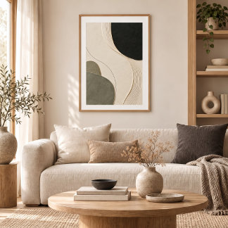 Póster Quiet Arc | Minimal Abstract Plaster Art Print