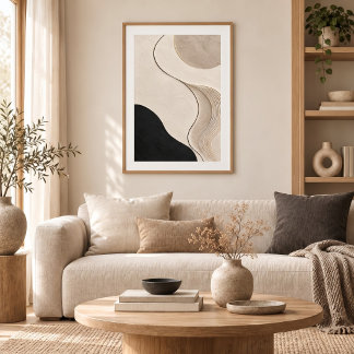 Póster Quiet Contour | Minimal Abstract Plaster Art Print