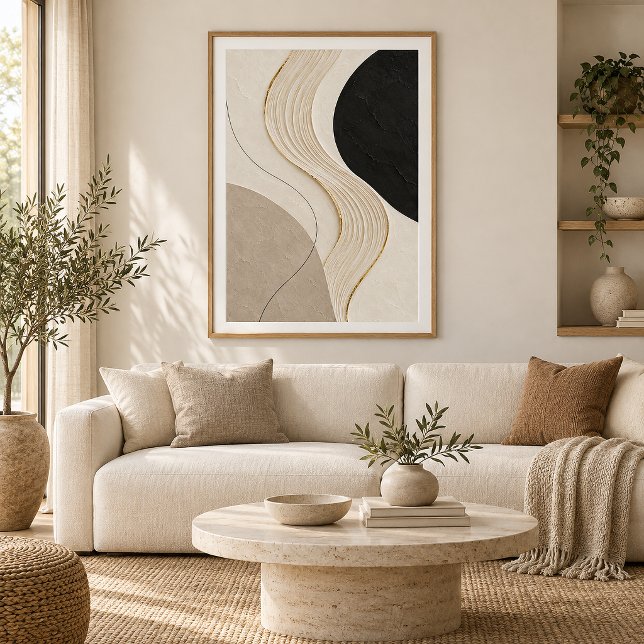 Póster Quiet Current | Minimal Abstract Plaster Art Print (Subido por el creador)