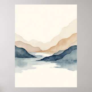 Póster Quiet Currents – Minimal Landschap