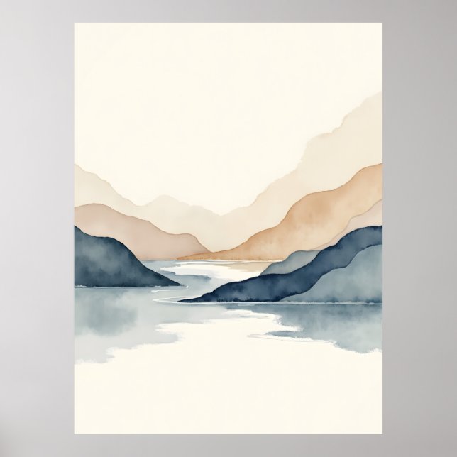 Póster Quiet Currents – Minimal Landschap (Frente)