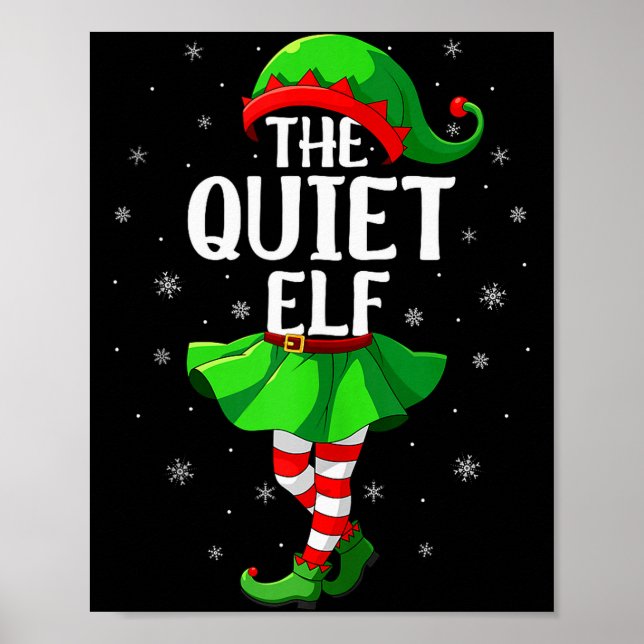 Póster Quiet Elf Christmas Girls Women Elf Squad Xmas Fam (Frente)
