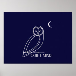 Póster Quiet Mind Owl – Minimalist Night Wisdom Design