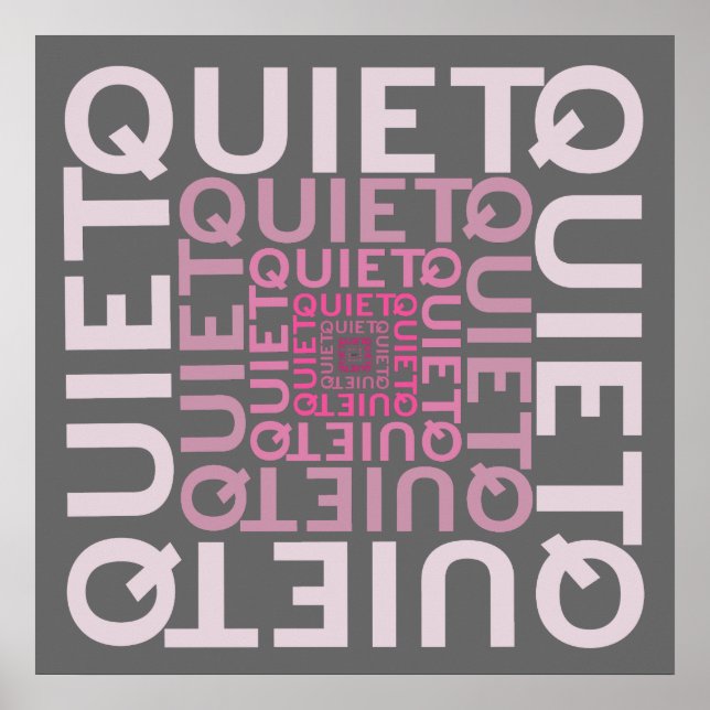 Póster Quiet Pink Word Cloud (Frente)