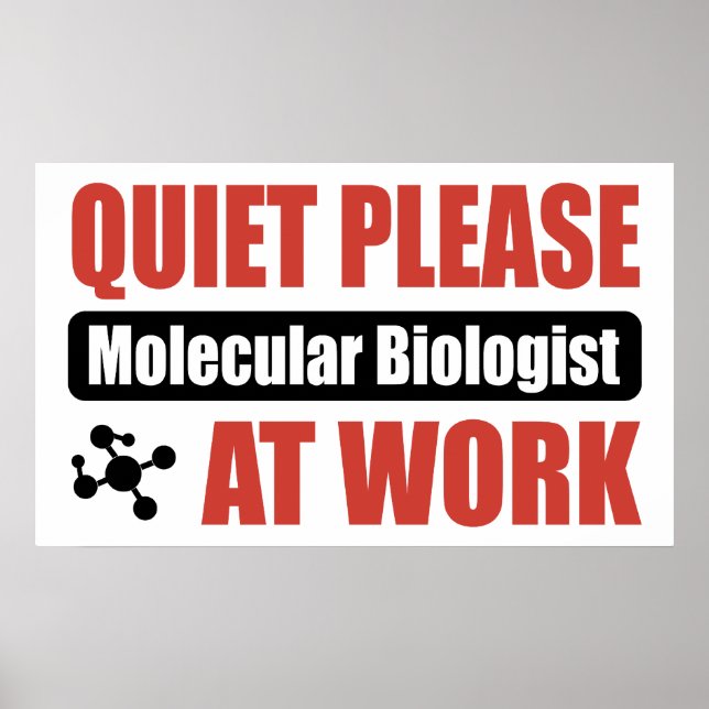 Póster Quiet Please Molecular Biologist At Work (Frente)