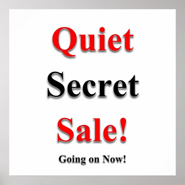 Póster Quiet Secret Sale Poster Matte (Frente)
