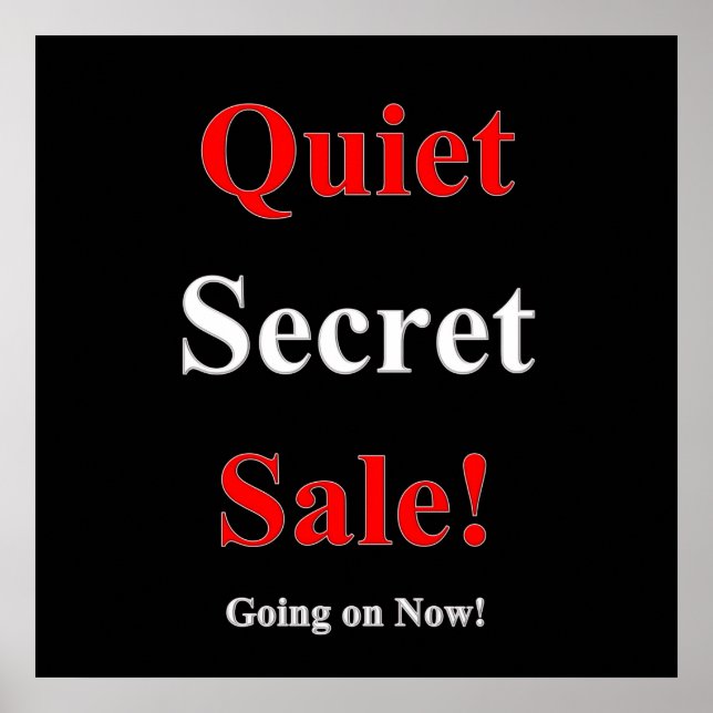 Póster Quiet Secret Sale Poster Matte (Frente)