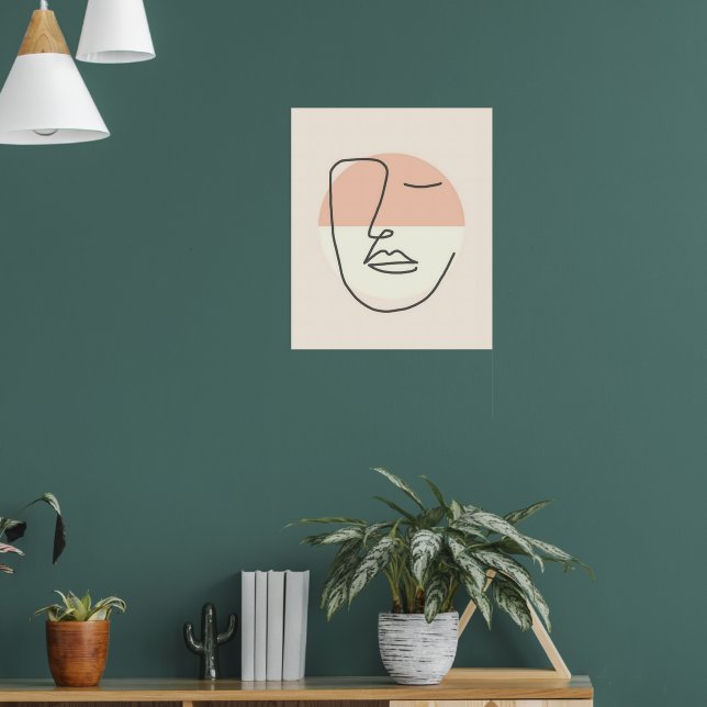 Póster Quietud en línea – Rostro abstracto minimalista (Salón 1)
