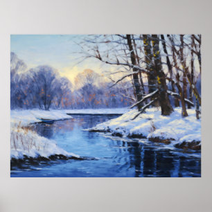 Póster Quietud invernal junto al río Havel congelado
