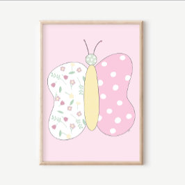 Póster Quilt Art Print Set: Butterfly Pink Gallery Wall