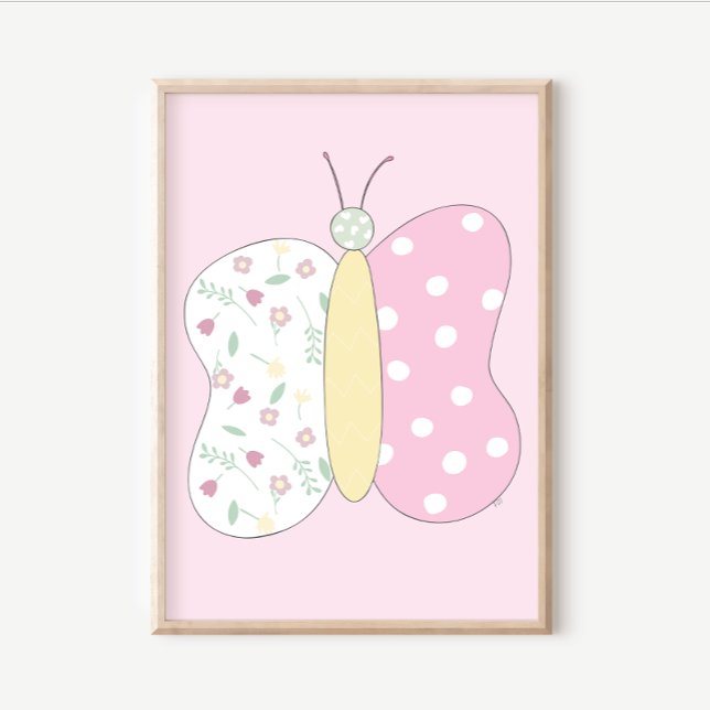 Póster Quilt Art Print Set: Butterfly Pink Gallery Wall (Subido por el creador)