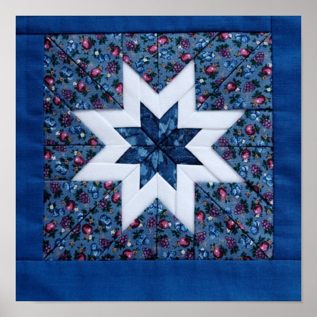 Póster Quilt star blue (Frente)