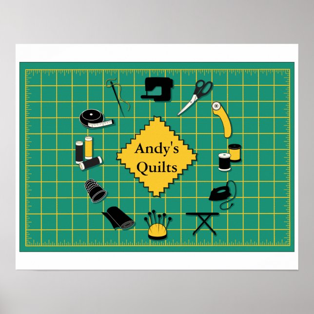 Póster Quilt Time Personalización de la etiqueta (Frente)