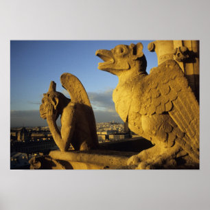 Póster Quimera, Catedral de Notre Dame, París, Francia