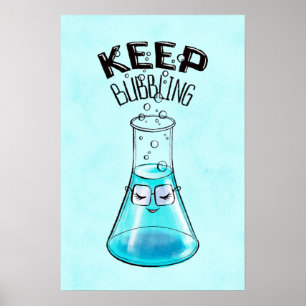 Póster Química Cute Funny Carácter Nerdy Lab