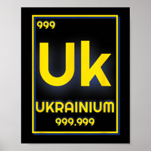 Póster Química del elemento Ukrainium Ucrania inteligente