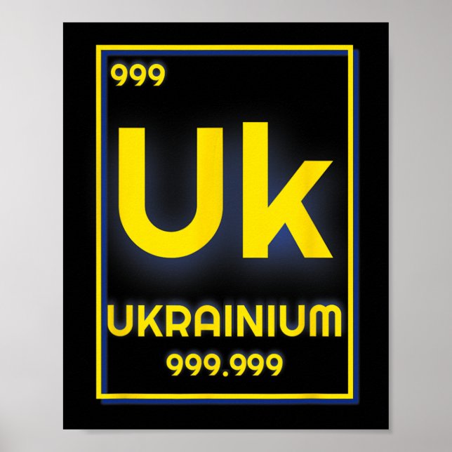 Póster Química del elemento Ukrainium Ucrania inteligente (Frente)