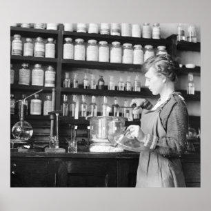 Póster Química mujer, 1919