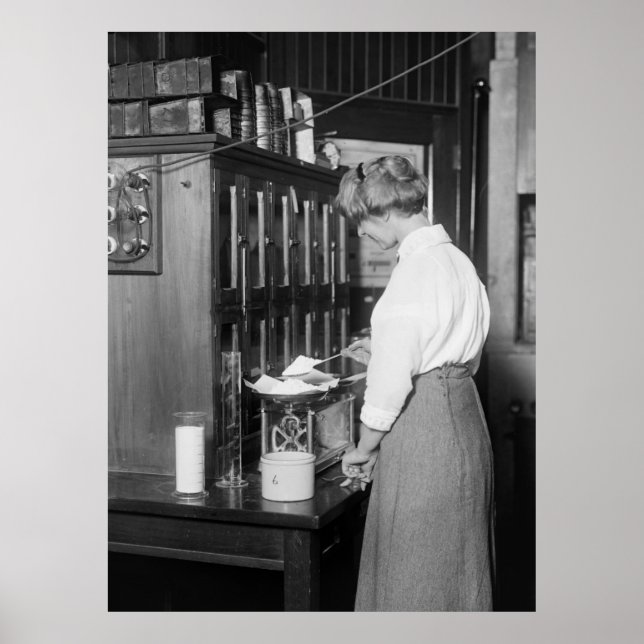 Póster Química mujer, años 1910 (Frente)
