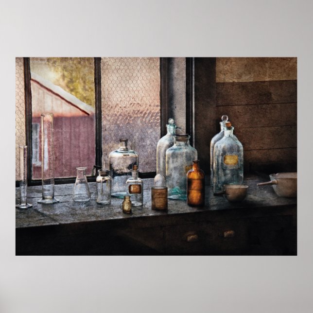Póster Químico - Botellas (Frente)