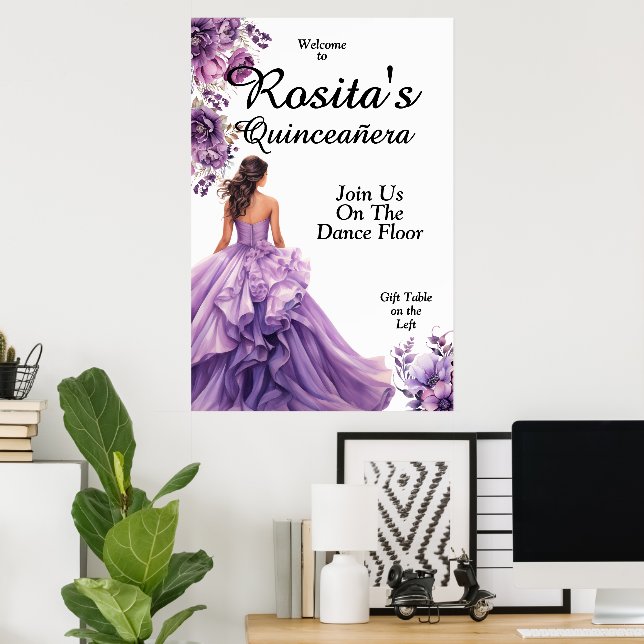 Póster Quinceanera (Oficina en casa)