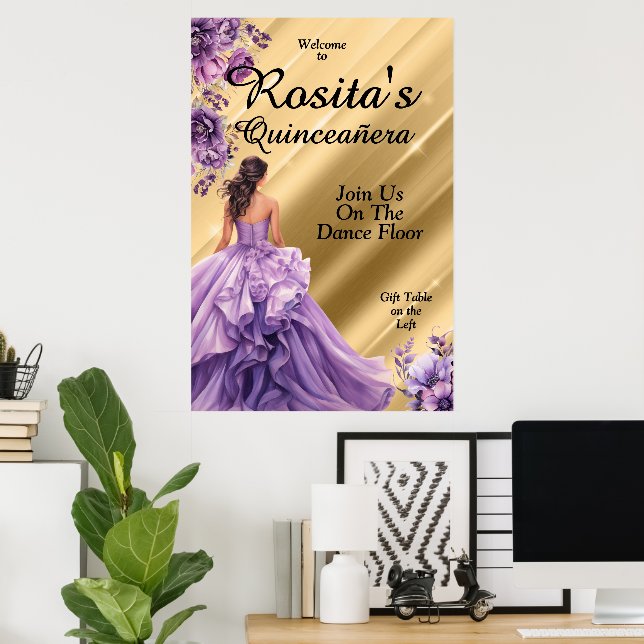 Póster Quinceanera (Oficina en casa)
