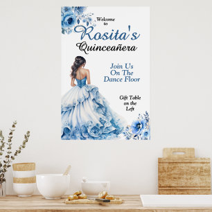 Póster Quinceanera colorida