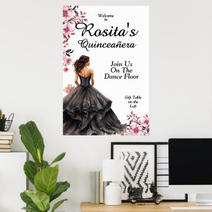 Póster Quinceañera elegante cumpleaños 15 en español