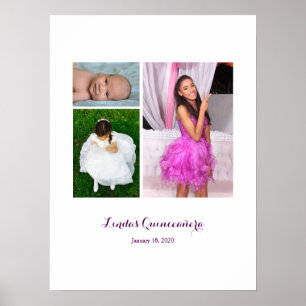 Póster Quinceañera Rótulo de 15 años en el Fiesta