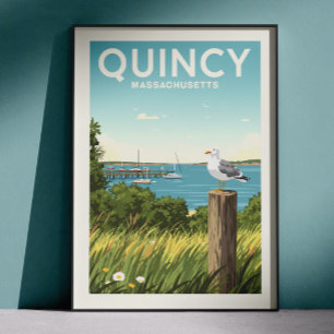 Póster Quincy Massachusetts Vintage