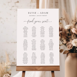 Póster Quinn Moderno Mínimo 12 Poster De Asientos De Mesa