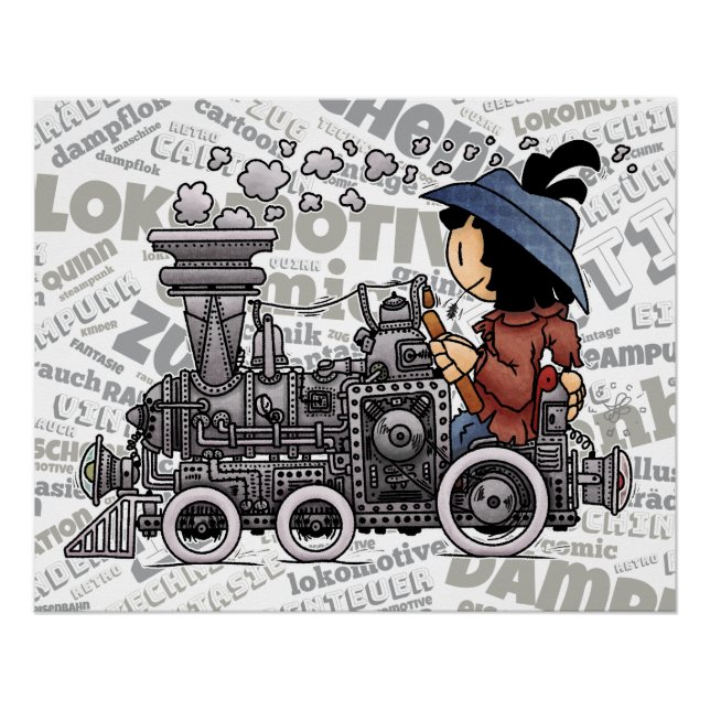 Póster Quinns Dampf-Lokomotive (Anverso)