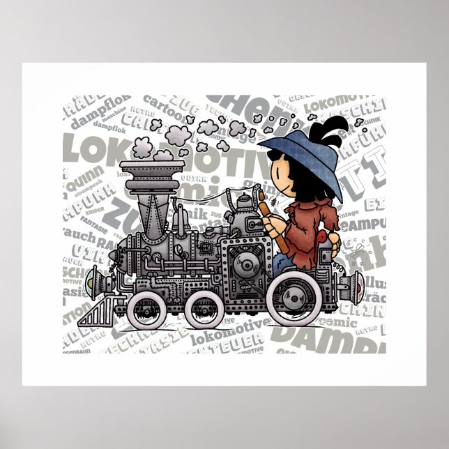Póster Quinns Dampf-Lokomotive (Frente)