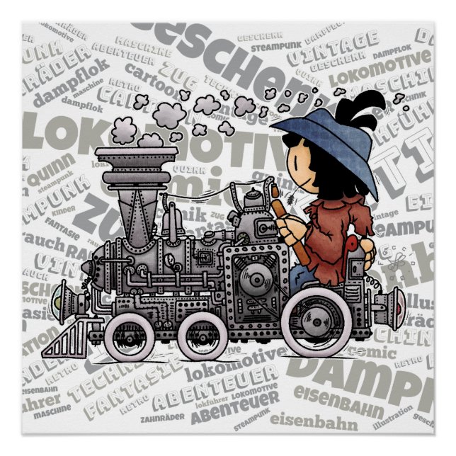 Póster Quinns Dampf-Lokomotive (Anverso)
