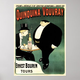 Póster QuINQUINA VOUVRAY Liqueur Paris Vintage