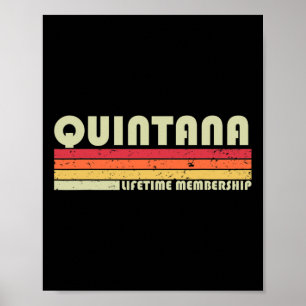 Póster Quintana Apellido Funny Retro Vintage 90 Cumpleaño