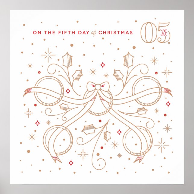 Póster Quinto día de Navidades Poster 24x24 (Frente)