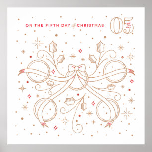 Póster Quinto día de Poster de Navidades 24x24