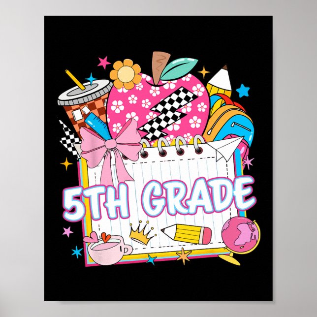 Póster Quinto Grado Chicas De Quinto Grado Divertidos Niñ (Frente)