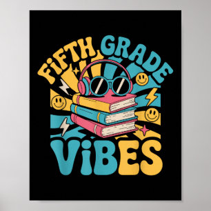 Póster Quinto Grado Vibes De Vuelta A La Escuela Maestra