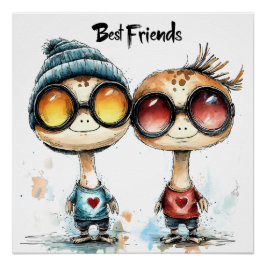 Póster Quirky "Best Friends" Wall Art