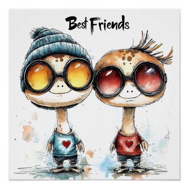 Póster Quirky "Best Friends" Wall Art (Anverso)